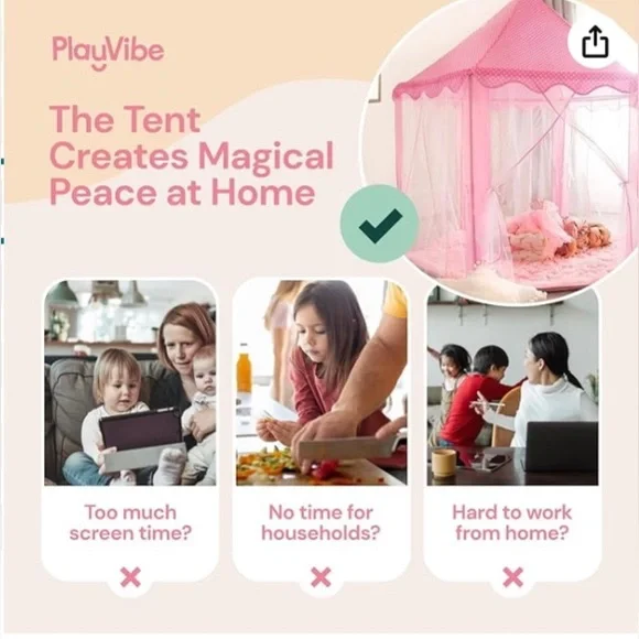 🥳🥳Host pic 🥳🥳Princess tent for kids💕💓 - Picture 6 of 7